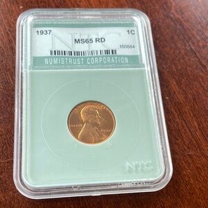 1937 Lincoln Wheat Penny MS65 RD